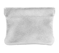 modamoda de P12 Leather Wallet in 2 Sizes S + L, Handmade in Italy, metallic silver, L, Classic