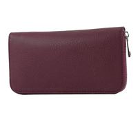 modamoda de - SILBER-P02 - Italian ladies' wallet made of genuine leather, long, colour: burgundy violet