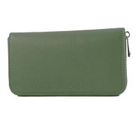 modamoda de - SILBER-P02 - Italian ladies' wallet made of genuine leather, long, colour: olive green