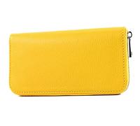 modamoda de - SILBER-P02 - Italian ladies wallet made of genuine leather, long, colour: yellow