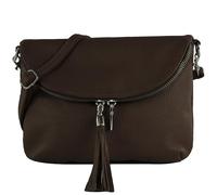 modamoda de T07L / T139L Women's Leather Small Shoulder Bag 2 Models Handmade in Italy, dark chocolate, S