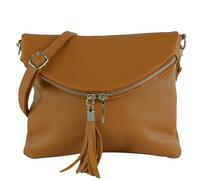 modamoda de T07L / T139L Women's Leather Small Shoulder Bag 2 Models Handmade in Italy, T139l Cognac, Small