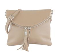 modamoda de T07L / T139L Women's Leather Small Shoulder Bag 2 Models Handmade in Italy, T139l Rose Beige, S