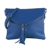 modamoda de T07L / T139L Women's Leather Small Shoulder Bag 2 Models Handmade in Italy, T139l Signal Blue, S