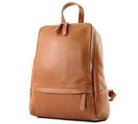 modamoda de - T138 Italian Women's Leather Backpack Bag, Cognac2021, Medium
