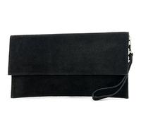 "modamoda de T151/M151 ital. Clutch suede/leather metallic, color: black