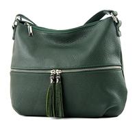 modamoda de - T159 - Italian leather shoulder bag, Bottle green2021, Medium