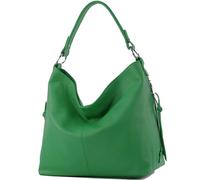 modamoda de T160 Women's Leather Shoulder Bag, Handbag, Large, Handmade in Italy, Leaf Green, Large