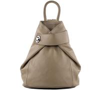 modamoda de - T179 - ital: Ladies backpack bag made of leather, color: Taupe