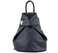 modamoda de - T179 - ital women backpack bag made of leather, Colour:Dark Blue