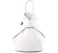 modamoda de - T179 - ital women backpack bag made of leather, Colour:White