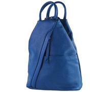 modamoda de - T180 - ital Ladies backpack bag nappa leather, Colour:Blue