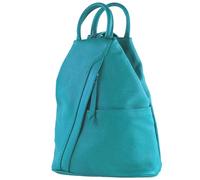 modamoda de - T180 - ital Ladies backpack bag nappa leather, Colour:turquoise Blue