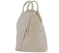 modamoda de - T180 - Ladies backpack bag made of Italian leather, color: cream