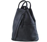 modamoda de - T180 - Ladies backpack bag made of Italian leather, color: midnight blue