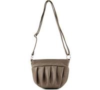 modamoda de - T191 - Italian shoulder bag Small in genuine leather, Colour:Dark Taupe