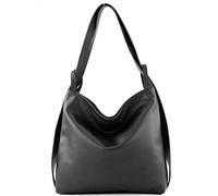 modamoda de Women Leather Backpack Bag, Black, Large