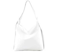 modamoda de - T192 Italian Women's Backpack Bag 2-in-1 Leather, White, Large