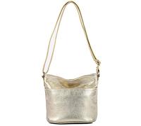 modamoda de - T196 - ital Leather Bags for Women, Shoulder/Shoulder Bag, Colour:Lightgold Metallic