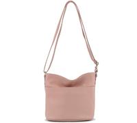 modamoda de - T196 - ital leather shoulder/shoulder bag, Colour:Pink Beige