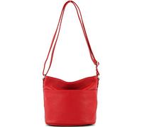 modamoda de - T196 - ital Leather Shoulder/Shoulder Bag for Women, Colour:Signal Red
