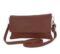 modamoda de T226 Women's Leather Clutch Shoulder Bag Evening Bag Small Handmade in Italy, chocolate brown, Small