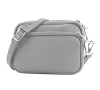 modamoda de - T231 - Italian shoulder bag small made of leather, color: telegrey