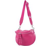 modamoda de - T236 - Small shoulder bag made of Italian leather, color: pink