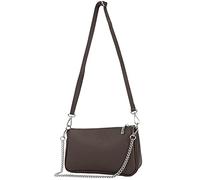 modamoda de - T237 - Small shoulder bag made of Italian leather, color: Dark Chocolate