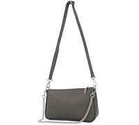 modamoda de - T237 - Small shoulder bag made of Italian leather, color: graphite grey