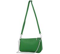 modamoda de - T237 - Small shoulder bag made of Italian leather, color: leaf green