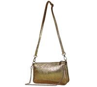 modamoda de - T237 - Small shoulder bag made of Italian leather, color: old gold metallic