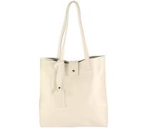 modamoda de - T247 - Italian leather shopper with removable inner pocket, color: cream