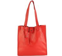 modamoda de - T247 - Italian leather shopper with removable inner pocket, color: signal red