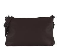 modamoda de - T258 - Women's Italian Leather Shoulder Bag, dark chocolate, Medium