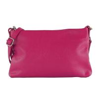 modamoda de - T258 - Women's Italian Leather Shoulder Bag, pink, Medium