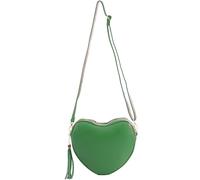 modamoda de T267 Women's Leather Heart Shaped Shoulder Bag, Handmade in Italy, Leaf Green, M