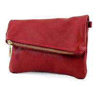 modamoda de - T95 - Italian Nappa Leather Mini Wrist Bag, darkred, X-Small