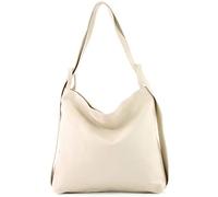 modamoda de Women Leather Backpack Bag, Cream, Large