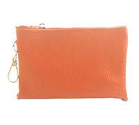 modamoda de Women's Leather Coin Purse, Key Case, Handmade in Italy, orange, X-Small, Classic