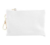 modamoda de Women's Leather Coin Purse, Key Case, Handmade in Italy, White, X-Small, Classic