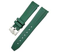 MODBAND 18mm 19mm 20mm 21mm 22mm Rubber Watchband For Omega Sxwatch Seamaster Speedmaster Planet Ocean Tissot Curved End Rubber Strap(Green Green,22mm)