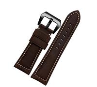 MODBAND 20mm 22mm 24mm 26mm Genuine Leather Retro man Watch Band for Panerai PAM111 441 cowhide Watchband Wrist Strap(Dark brown black,22mm)