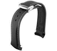 MODBAND 20mm 22mm Curved End Rubber Watch Band for Omega Seamaster Watch Straps with Folding Buckle Luxury Bracelets Silicone Watchbands(7,20mm)