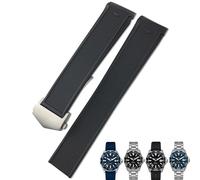 MODBAND 20mm 22mm Natural Rubber Watchband，For TAG Heuer Aquaracer 300 500 Diving Watch Strap Sports Silicone Wristband(Black silver,20mm(41mm Dial))