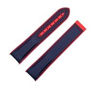 MODBAND 20mm 22mm Nylon Rubber Watchband For Omega Strap SEAMASTER PLANET OCEAN Deployant Clasp Watch Band Accessories Bracelet Chain(Blue Red,20mm-Silver Buckle)