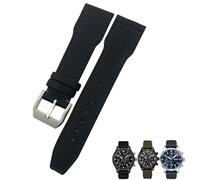 MODBAND 22mm 21mm Nylon Fabric Watchband Suitable for IWC Big Pilot IIW388002 Spitfire Watch Strap Green Canvas Sport Bracelets(Black silver,21mm)