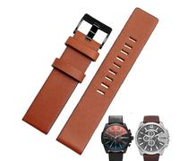MODBAND Cow Leather Strap For DIESEL Watchband DZ7312 | DZ4323 | DZ7257 With Stainless Steel Pin Buckle Strap 24 26 27 28 30mm Flat Band(Brown black,26mm)