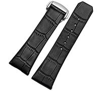 MODBAND Genuine Leather Watch Strap For Omega Constellation Double Eagle Series Men Women 17mm 23mm Watchband(Black,23mm rosegold Clasp)