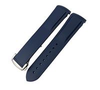 MODBAND Rubber Silicone Watchband 19mm 20mm 21mm 22mm，For Longines Hydroconques Conquest VHP Waterproof Sport Watch Strap(Dark blue,22mm)